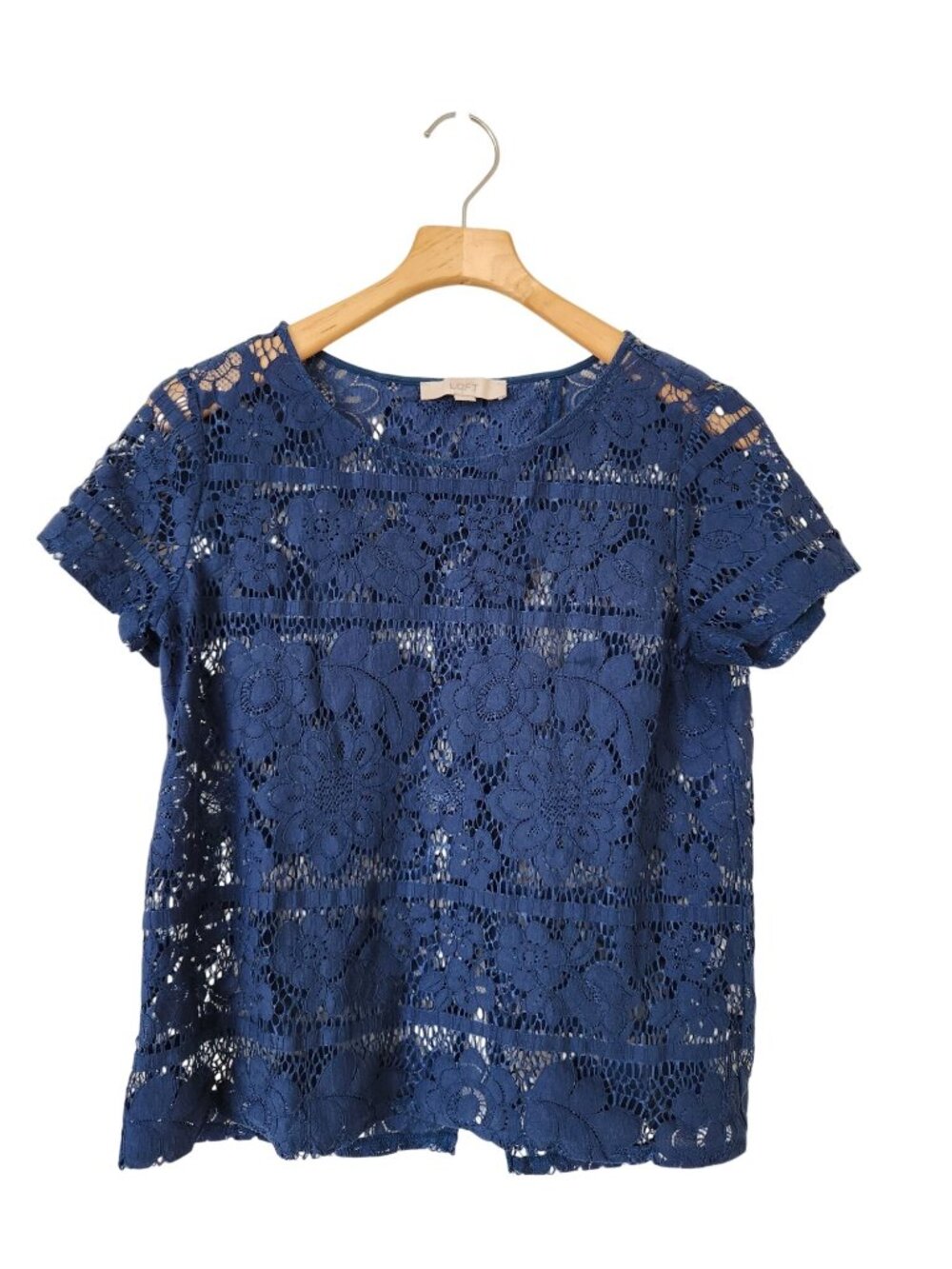 Whimsical Floral Lace Top Navy Blue Summer Fairy Beachy Boho Garden Girl Cute - Picture 1 of 8